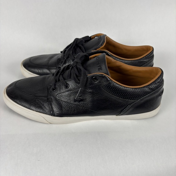 LACOSTE, Men's Size 13 US Shoes Black Leather - Picture 6 of 9